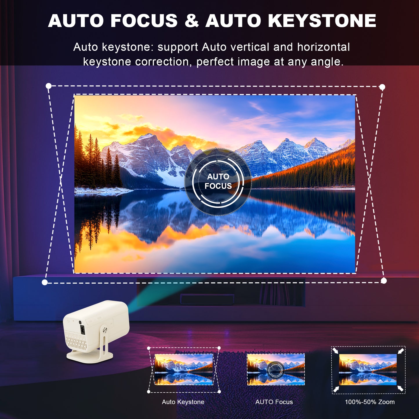 BORSSO Pixel GO PRO Native 1080P Android 13.0, Dual OS, Smart Projector, Voice Control, Full Auto (OA + AF+TILT), 6X Brighter, 4K HDR Support, Netflix, Prime etc, WiFi 6 & BT, HDMI ARC, 3D Support