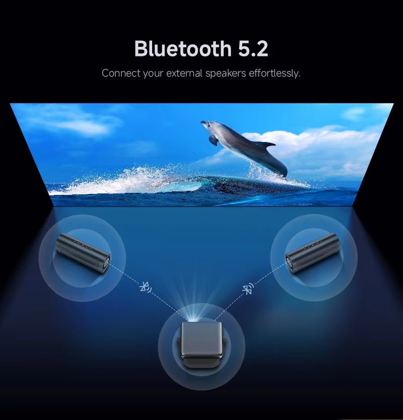 2025 BORSSO Pixel Power | Certified Android 13 Projector 1080p Native 550 ANSI, Fully Automatic, Dolby, HDR Support, HDMI ARC & CEC, 2.4G & 5G WiFi & 5.2 BT, 3D Support