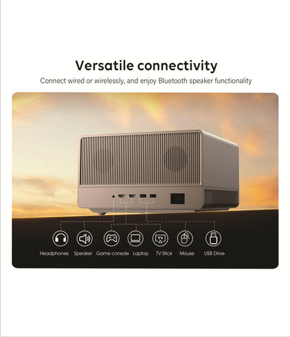 BORSSO ATOM 2.0, Native 4K (3840*2160) LTPS+ Display, 4000 ANSI, Certified GTV (Android 14) Projector 4K Ultra HD, Closed Optomechanics Engine, Fully Automatic, HDR10, HLG, MEMC, 12W×2 Stereo DSP Speakers, WiFi 6, 5.2 BT