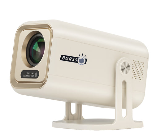 BORSSO Pixel GO PRO Native 1080P Android 13.0, Dual OS, Smart Projector, Voice Control, Full Auto (OA + AF+TILT), 6X Brighter, 4K HDR Support, Netflix, Prime etc, WiFi 6 & BT, HDMI ARC, 3D Support