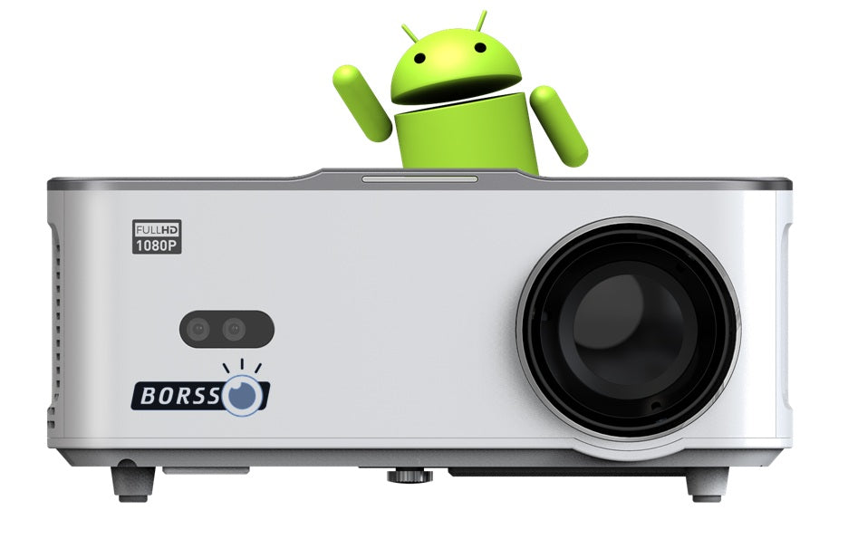 2024 BORSSO® BS30 PRO MAX Android 9 Projector for Home | Native 1080p | 1150 ANSI | Auto Focus + Keystone, Zoom | 300 inch | HDMI ARC | 4K (HDMI Signal) | WiFi 6, Bluetooth | 3D Anaglyph Support