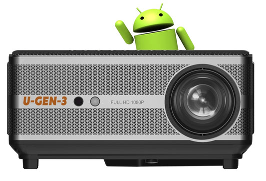 2024 BORSSO ULTIMA GEN-3, Android 9, Fully Closed Engine Projector 1080p Native, 2600 ANSI (2x Brighter), Short Throw, Auto Focus & Keystone, HDMI Support 4K HDR10, HDMI ARC, 6G WiFi & 5.1 Bluetooth