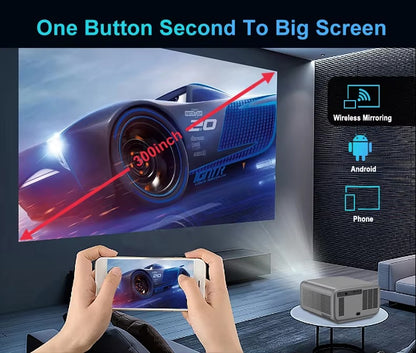 BORSSO Ultima Curve, Android 12 (4GB+128GB), Closed Engine, 4K HDR 10+, 4K Projector for Home, Ultra Bright 3000 ANSI, Full Automatic (OA + AF + TILT), HDMI ARC, BT 5.2, Dual-Band WiFi 6, 3D Support