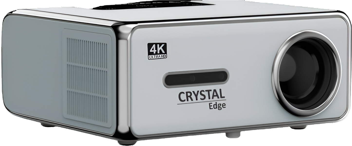 BORSSO Crystal Edge, Android 12 (2GB+16GB), 4K HDR 10, Dolby Digital, Semi Closed Engine, 4K Projector for Home, Ultra Bright 1100 ANSI, Full Automatic (OA+AF+TILT), HDMI ARC, BT 5.2, Dual WiFi 6, 3D