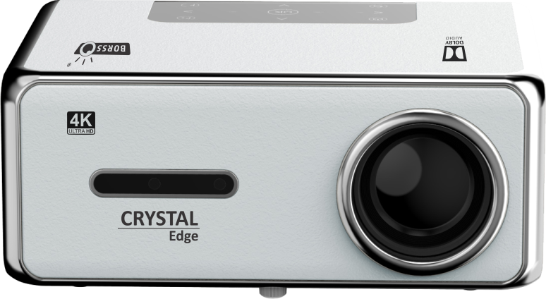 BORSSO Crystal Edge, Android 12 (2GB+16GB), 4K HDR 10, Dolby Digital, Semi Closed Engine, 4K Projector for Home, Ultra Bright 1100 ANSI, Full Automatic (OA+AF+TILT), HDMI ARC, BT 5.2, Dual WiFi 6, 3D